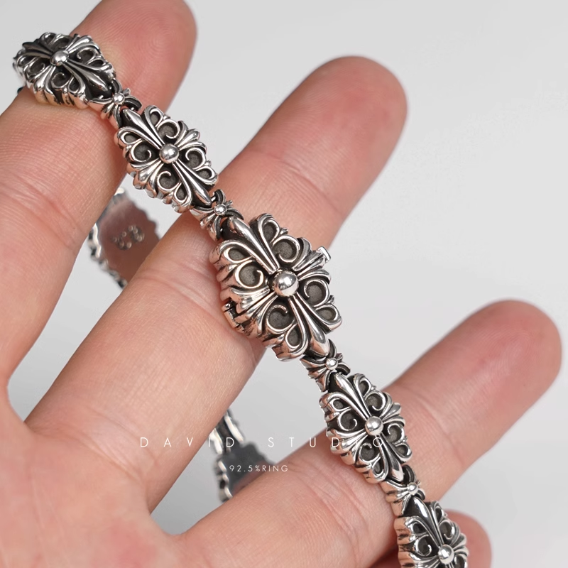 Chrome Hearts Babyfat Cross Fleur Pattern Bracelet