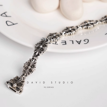 Chrome Hearts Babyfat Cross Fleur Pattern Bracelet