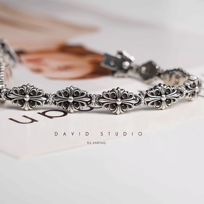 Chrome Hearts Babyfat Cross Fleur Pattern Bracelet