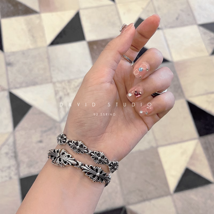 Chrome Hearts Double Cross Pattern Bracelet