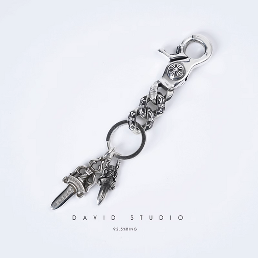 Chrome Hearts Double Dagger Key Ring