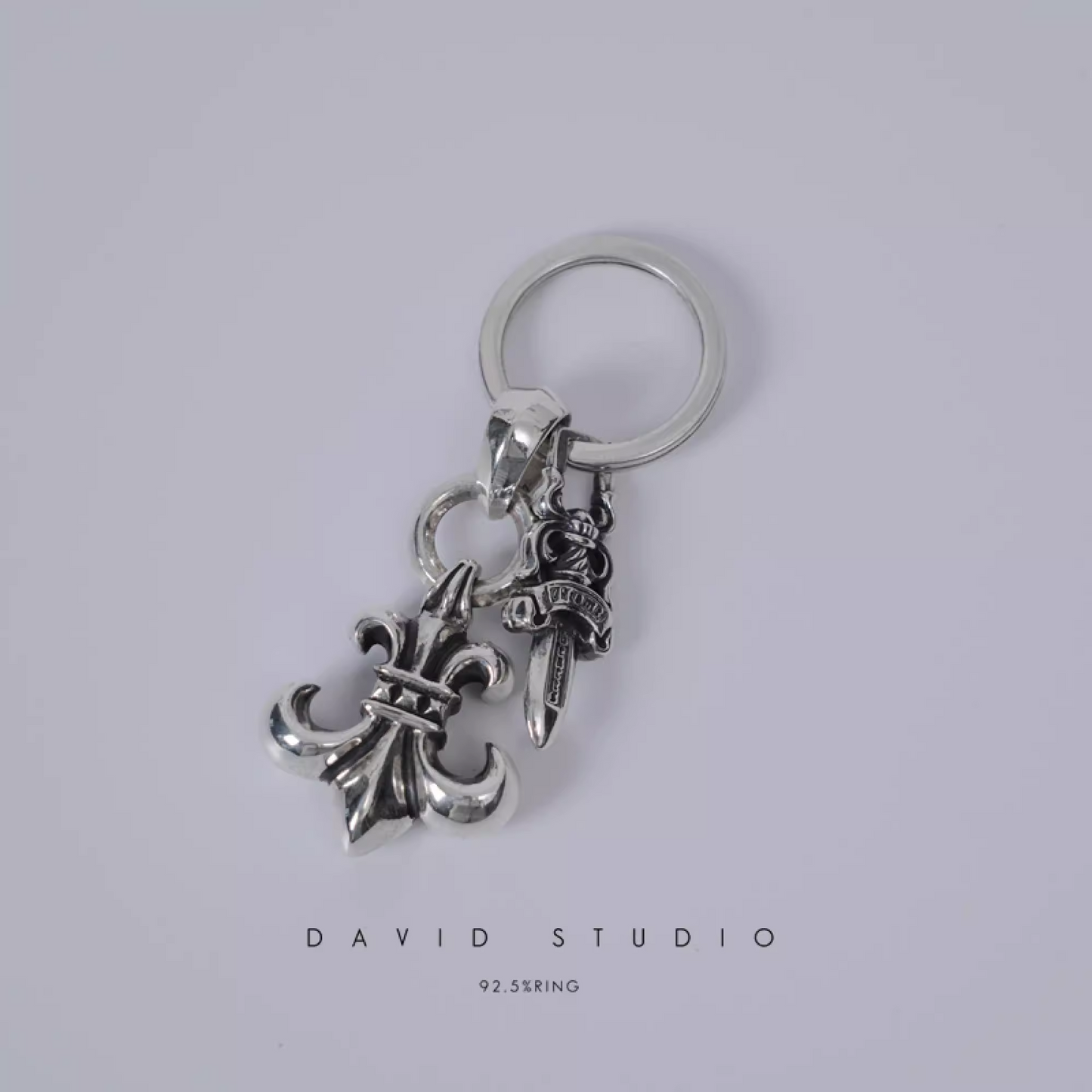 Chrome Hearts BS Fleur And Dagger Key Ring