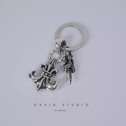 Chrome Hearts BS Fleur And Dagger Key Ring