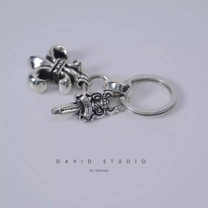 Chrome Hearts BS Fleur And Dagger Key Ring