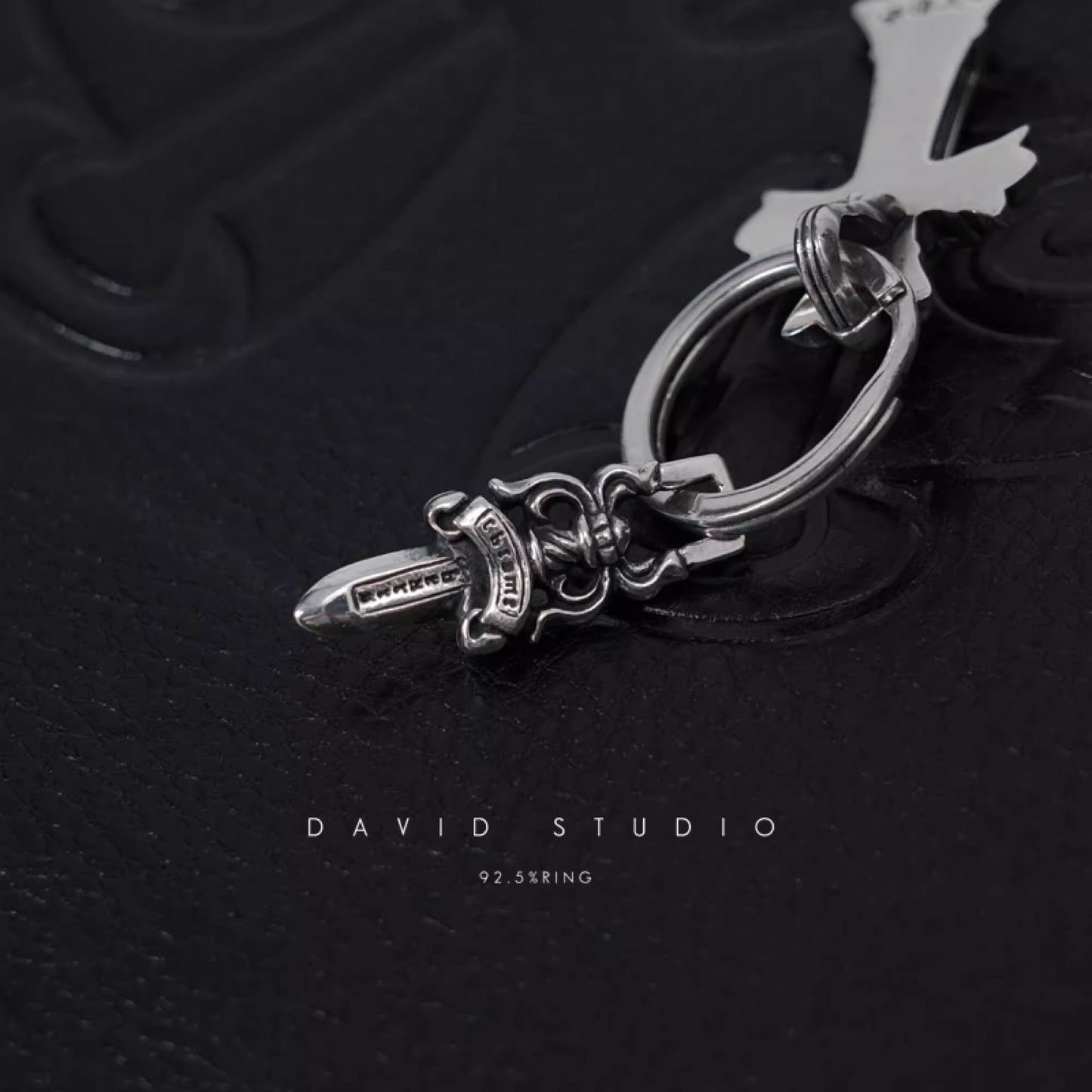 Chrome Hearts Double Cross And Dagger Key Ring