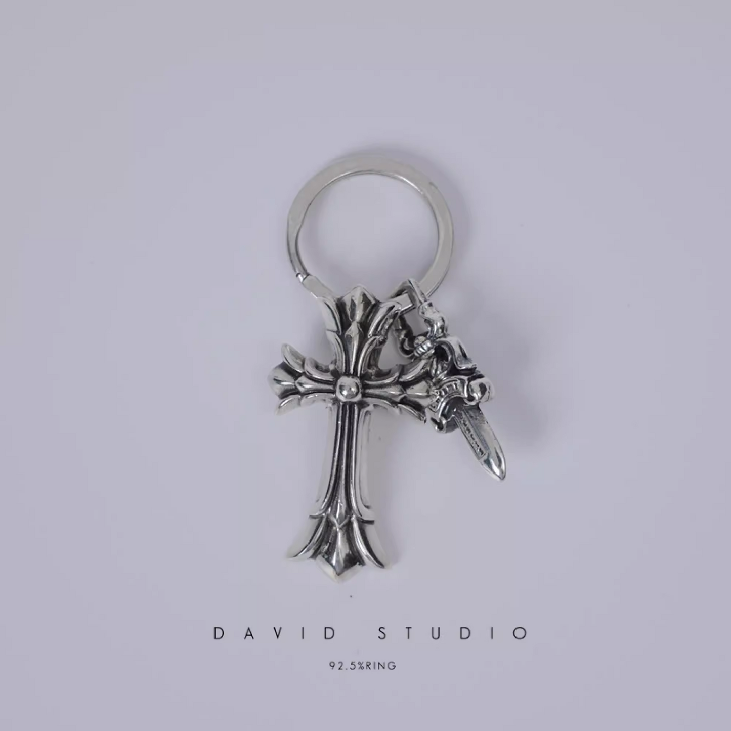 Chrome Hearts Double Cross And Dagger Key Ring