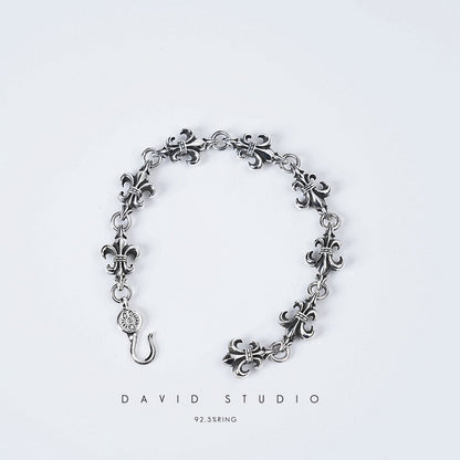 Chrome Hearts BS Fleur Cross Cut Out Link Bracelet