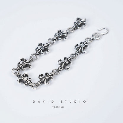 Chrome Hearts BS Fleur Cross Cut Out Link Bracelet