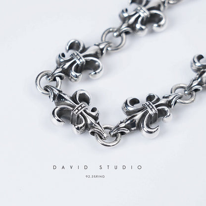 Chrome Hearts BS Fleur Cross Cut Out Link Bracelet