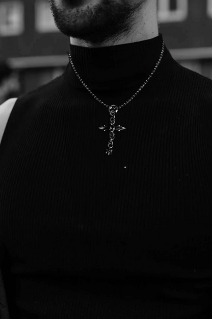 Chrome Hearts Roly Cross Pendant – Ball Chain