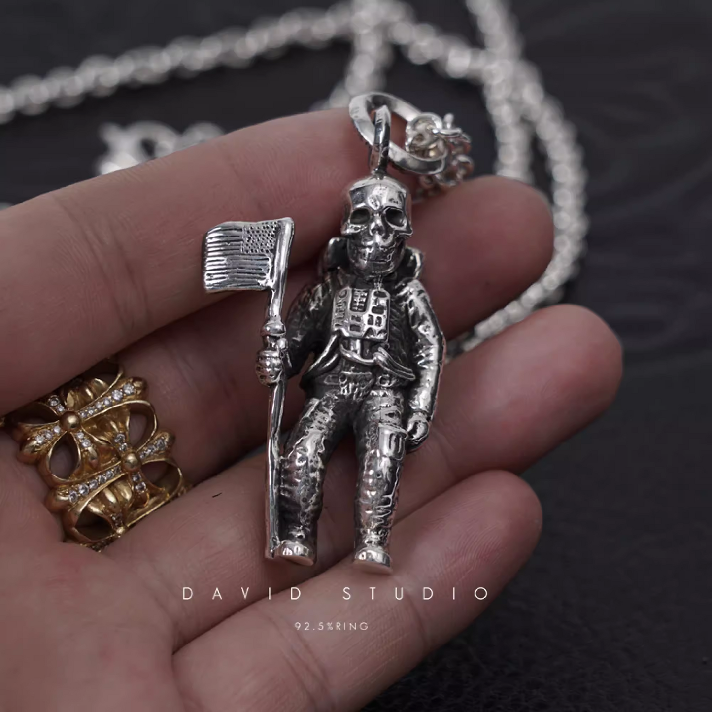 Chrome Hearts Foti Astronaut Pendant – Roll Chain