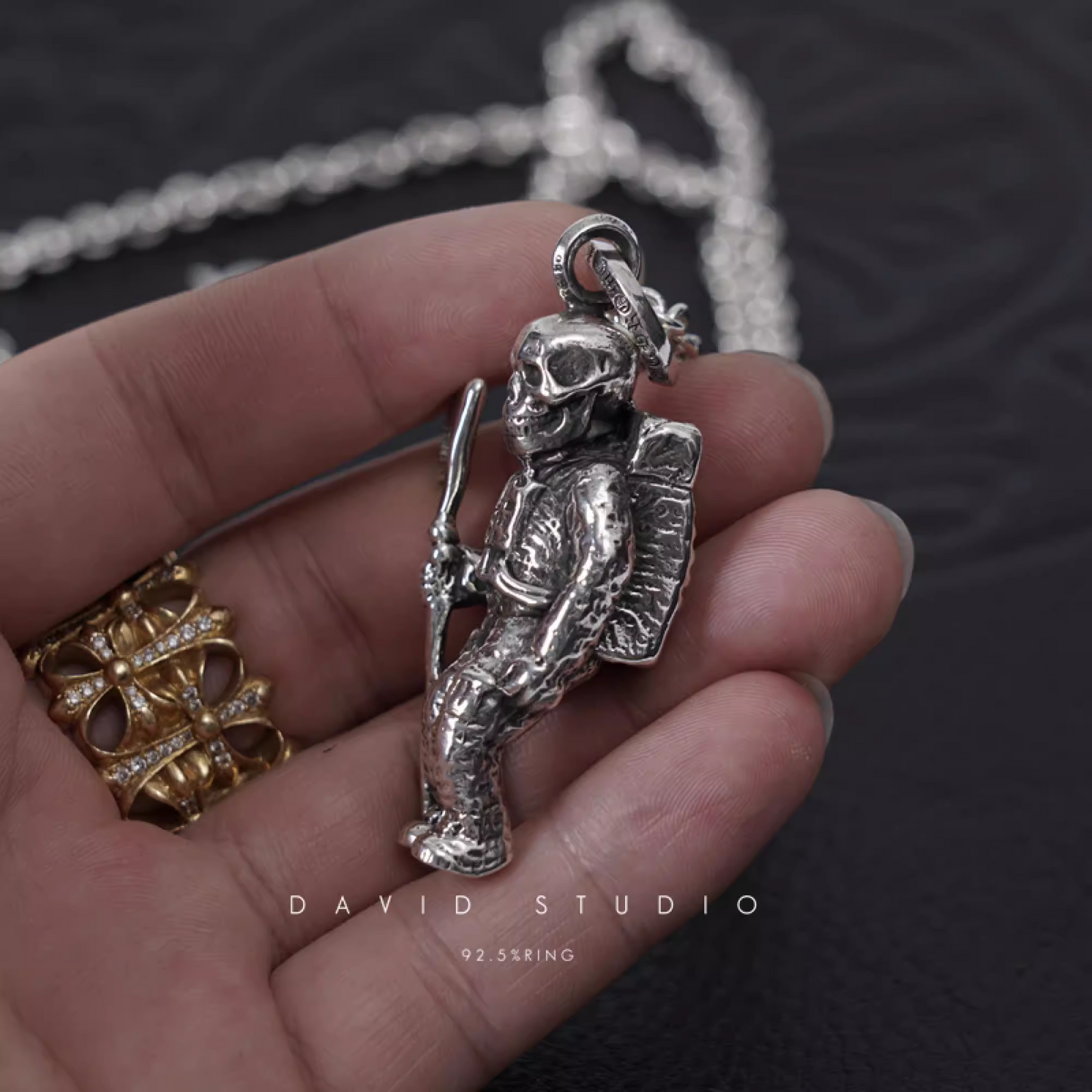 Chrome Hearts Foti Astronaut Pendant – Roll Chain