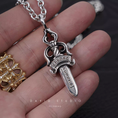 Chrome Hearts Double Dagger Pendant – Roll Chain