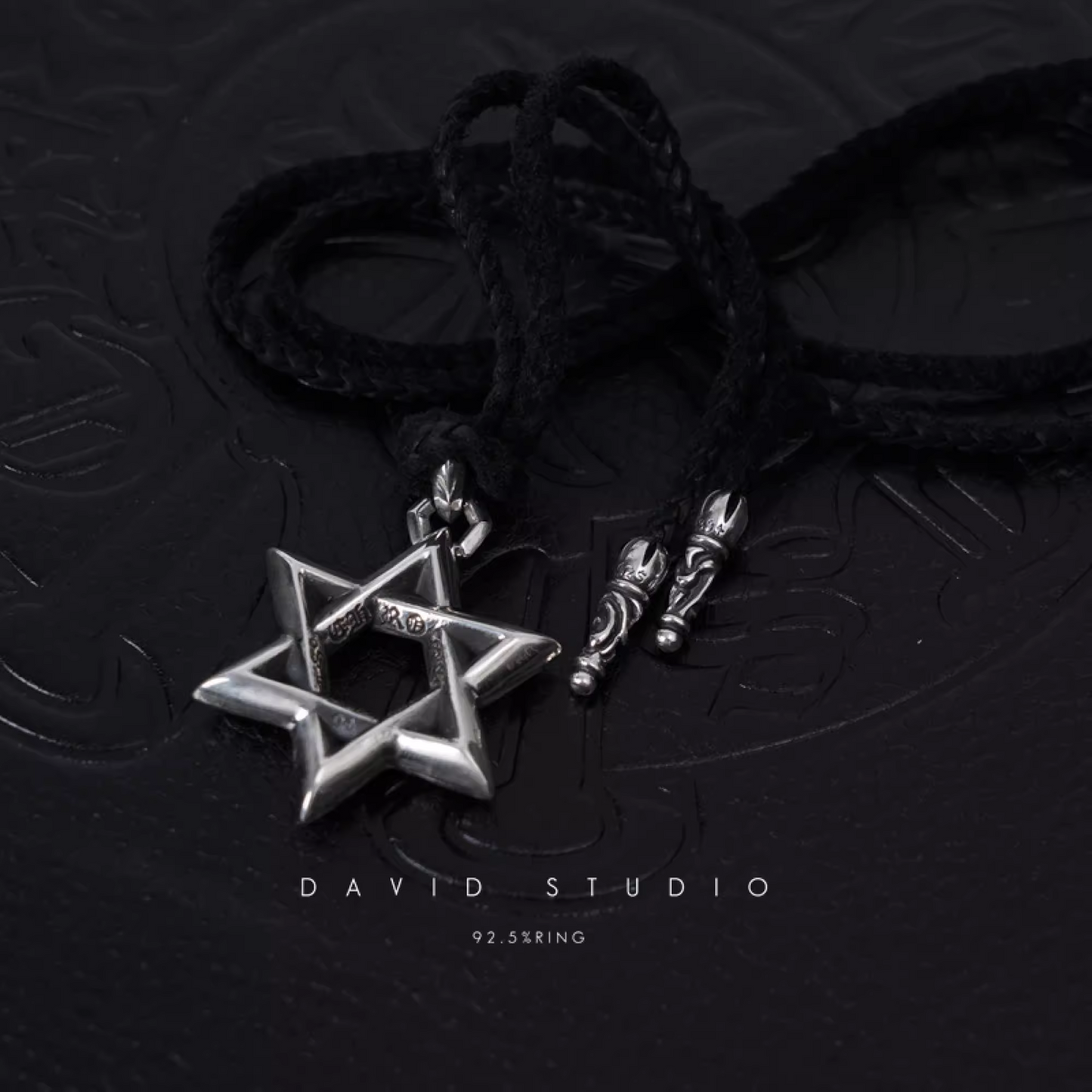 Chrome Hearts Large Star OF David Pendant – Leather