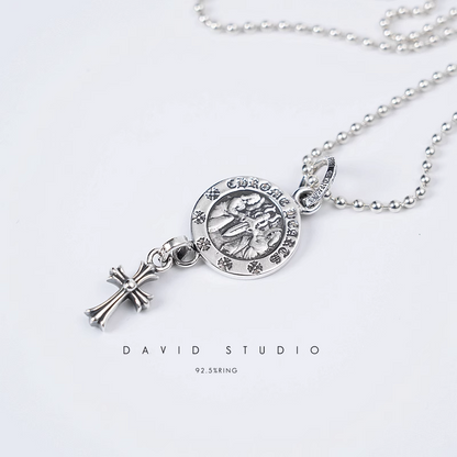 Chrome Hearts Angel Medallion Baby Cross Charm – Ball Chain