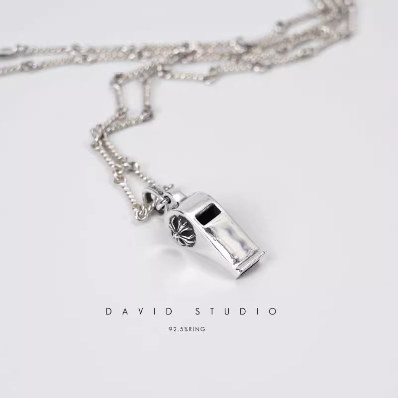 Chrome Hearts Mini CH Plus Whistle Pendant – Twist Chain