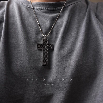 Chrome Hearts Chessboard Cross Pendant – Ball Chain