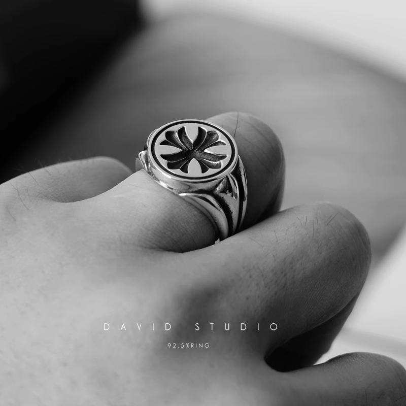 Chrome Hearts CH Plus Concave Signet Ring