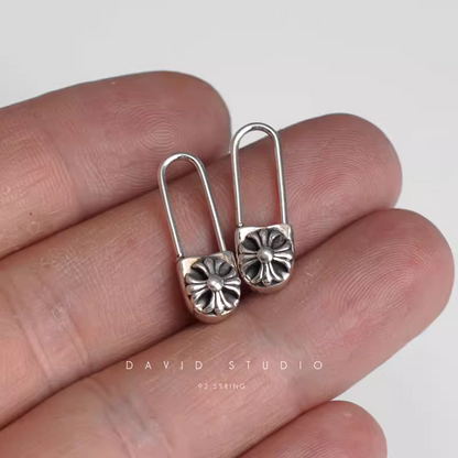 Chrome Hearts Mini CH Plus Pin Earrings