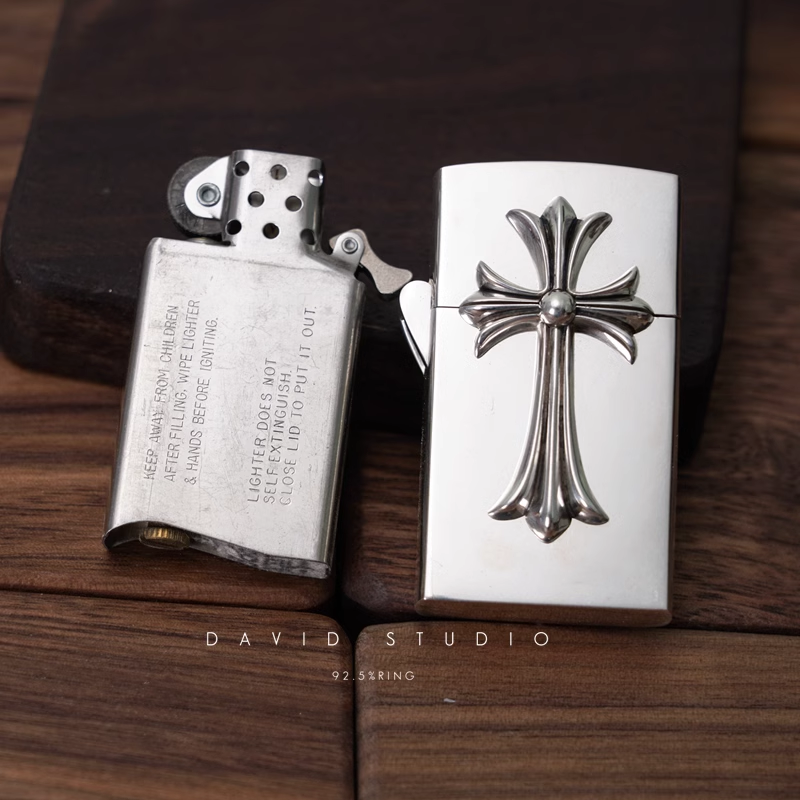 Chrome Hearts Dubble Cross Zippo Lighter