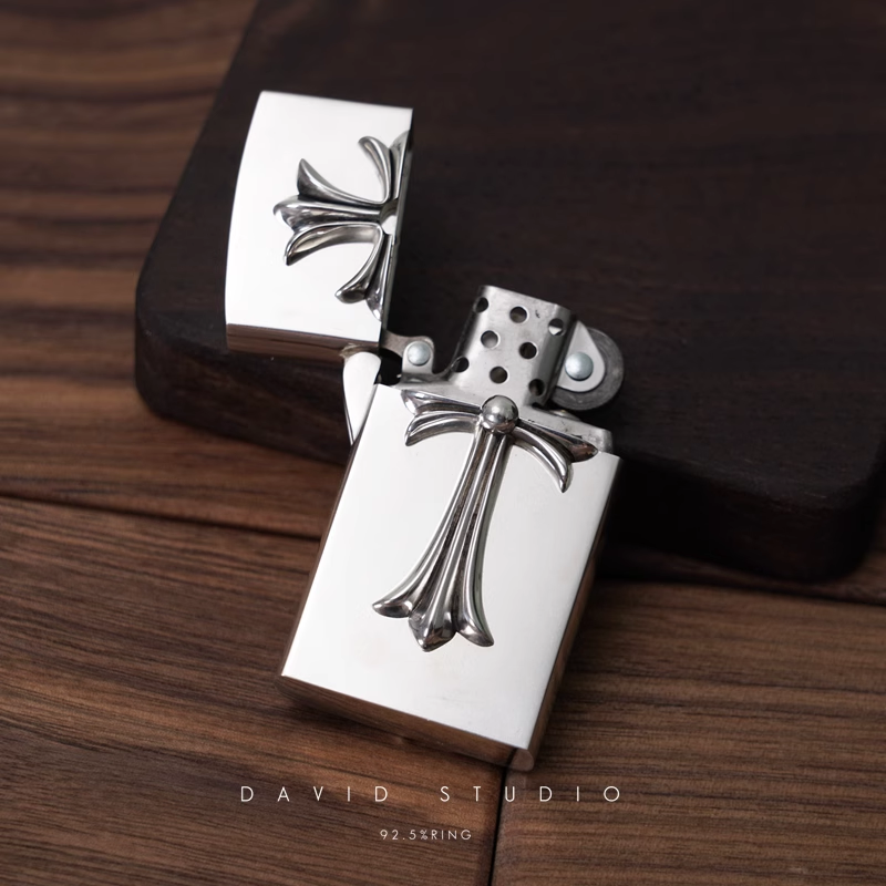 Chrome Hearts Dubble Cross Zippo Lighter