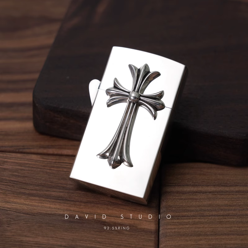 Chrome Hearts Dubble Cross Zippo Lighter