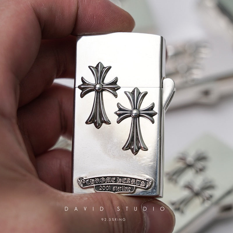 Chrome Hearts Dubble Cross Zippo Lighter