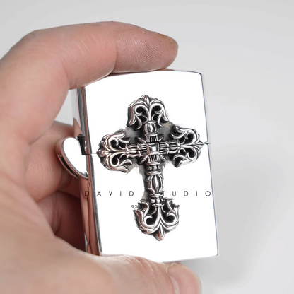 Chrome Hearts Filigree Cross Zippo Lighter