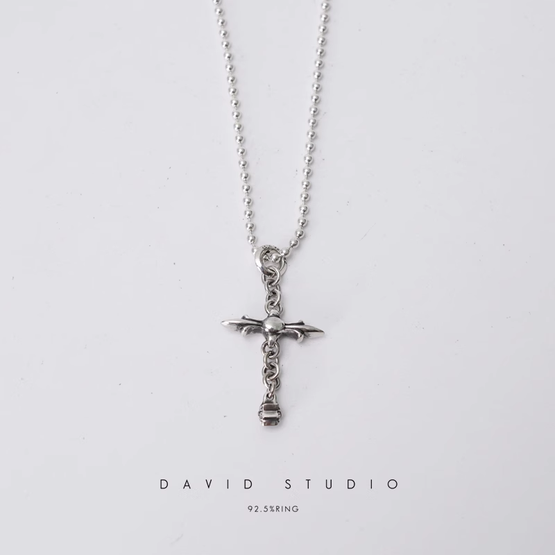 Chrome Hearts Roly Cross Pendant – Ball Chain