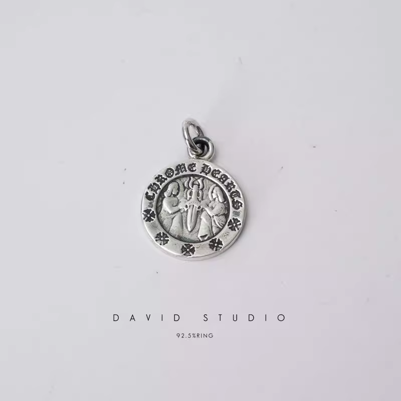 Chrome Hearts Round Angel Medallion Charm