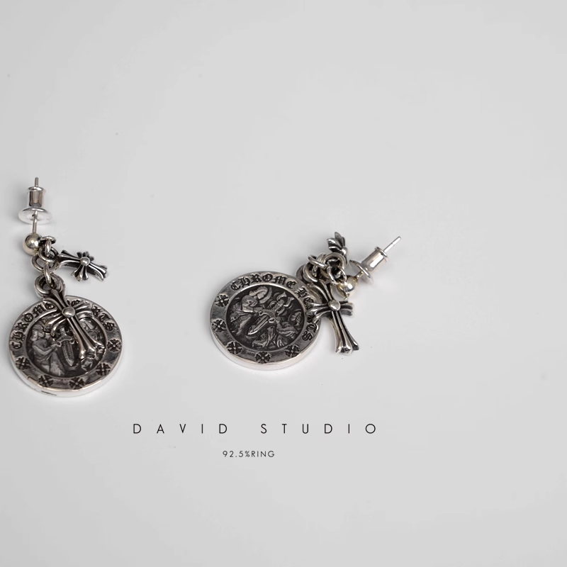 Chrome Hearts Cross Angel Medallion Earring