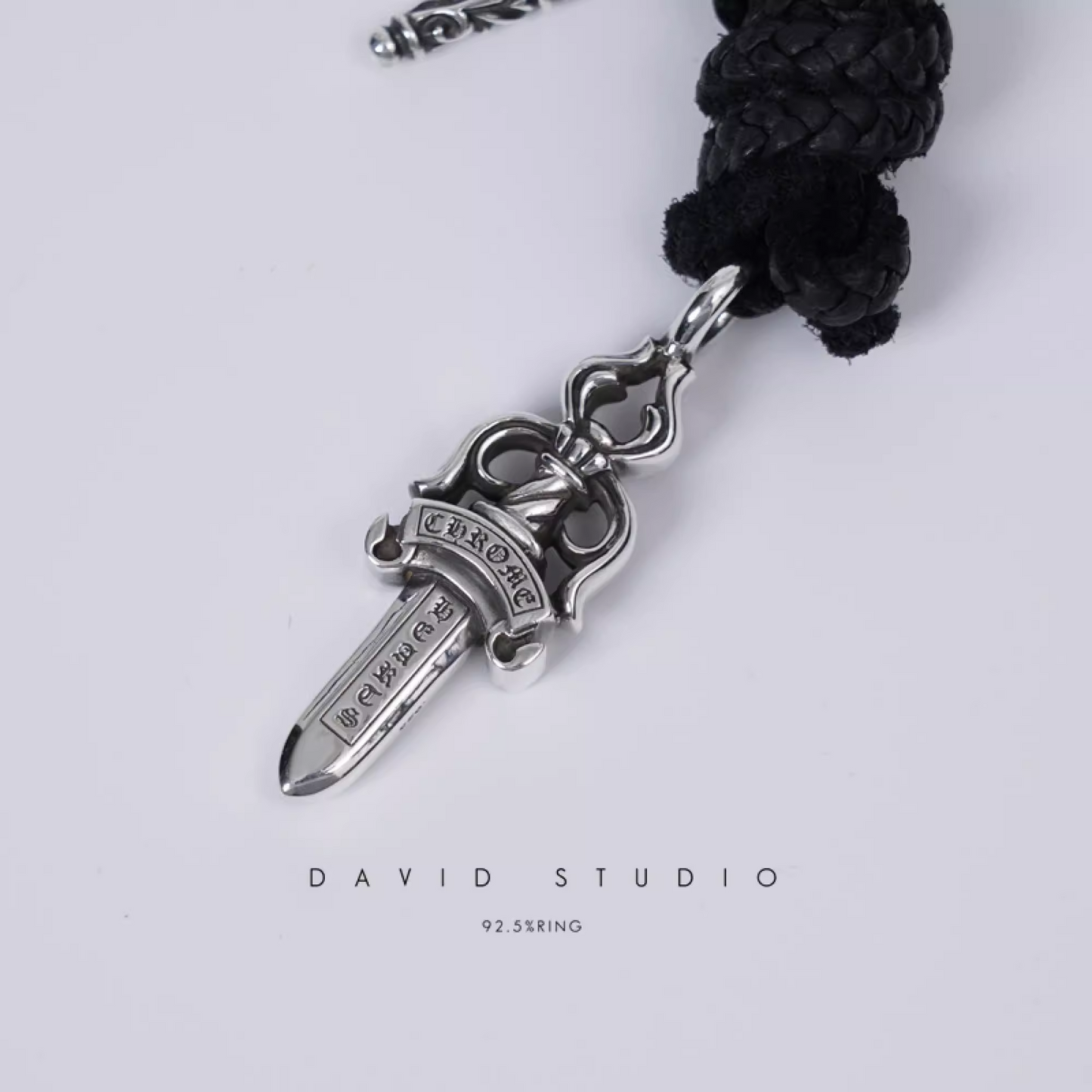 Chrome Hearts Double Dagger Pendant – Leather