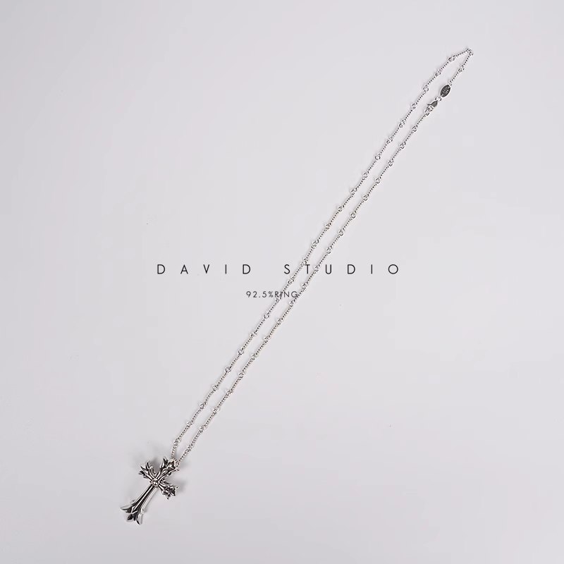 Chrome Hearts Small Double Cross Pendant – Twist Chain