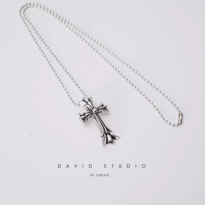 Chrome Hearts Small Double Cross Pendant – Ball Chain