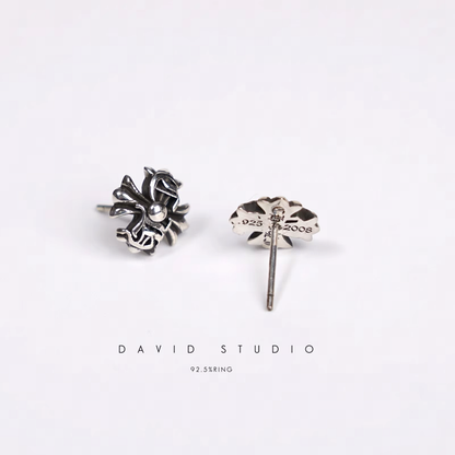 Chrome Hearts CH Logo Plus Stud Earrings