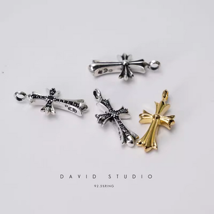 Chrome Hearts Small Cross Charm With Diamonds