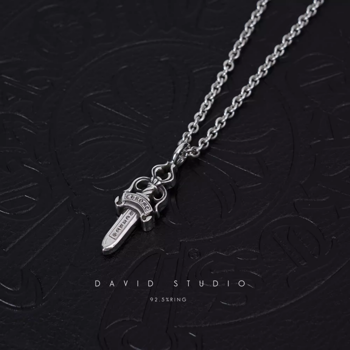 Chrome Hearts Double Dagger Pendant – Roll Chain