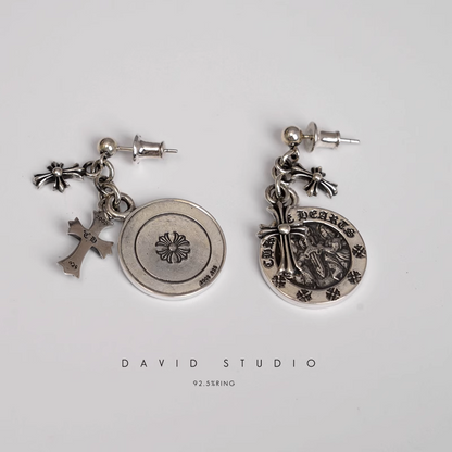 Chrome Hearts Cross Angel Medallion Earring