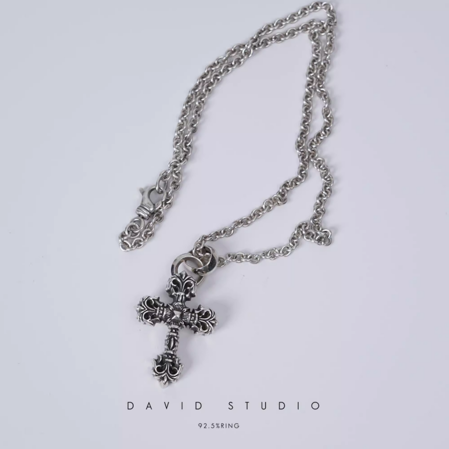 Chrome Hearts XS Filigree Cross Pendant With Bail – Roll Chain