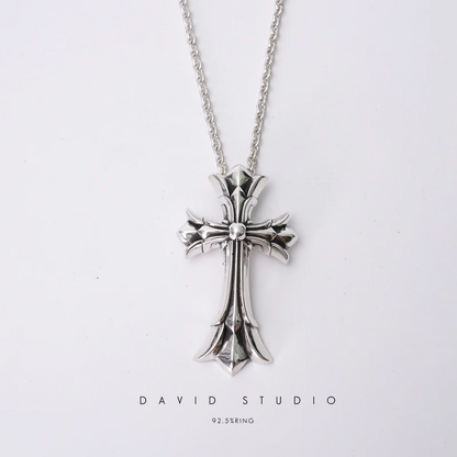 Chrome Hearts Large Double Cross Pendant – Roll Chain