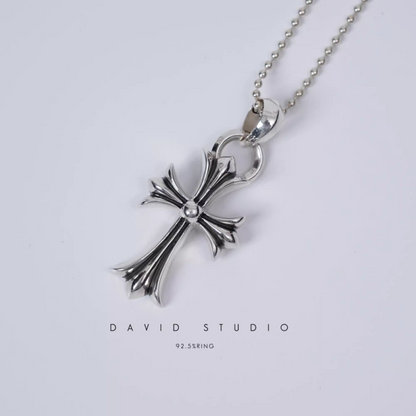 Chrome Hearts Small Cross Pendant With Bail – Ball Chain