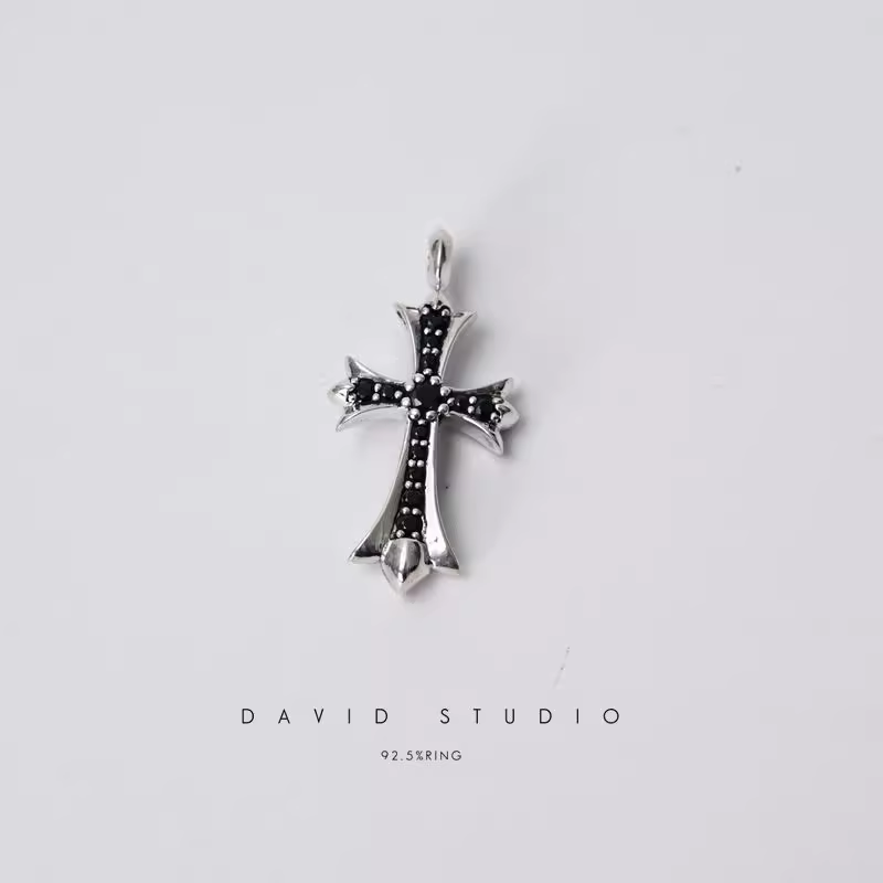 Chrome Hearts Small Cross Charm With Diamonds