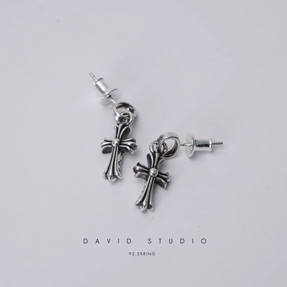 Chrome Hearts Cross Babyfat Drop Earrings