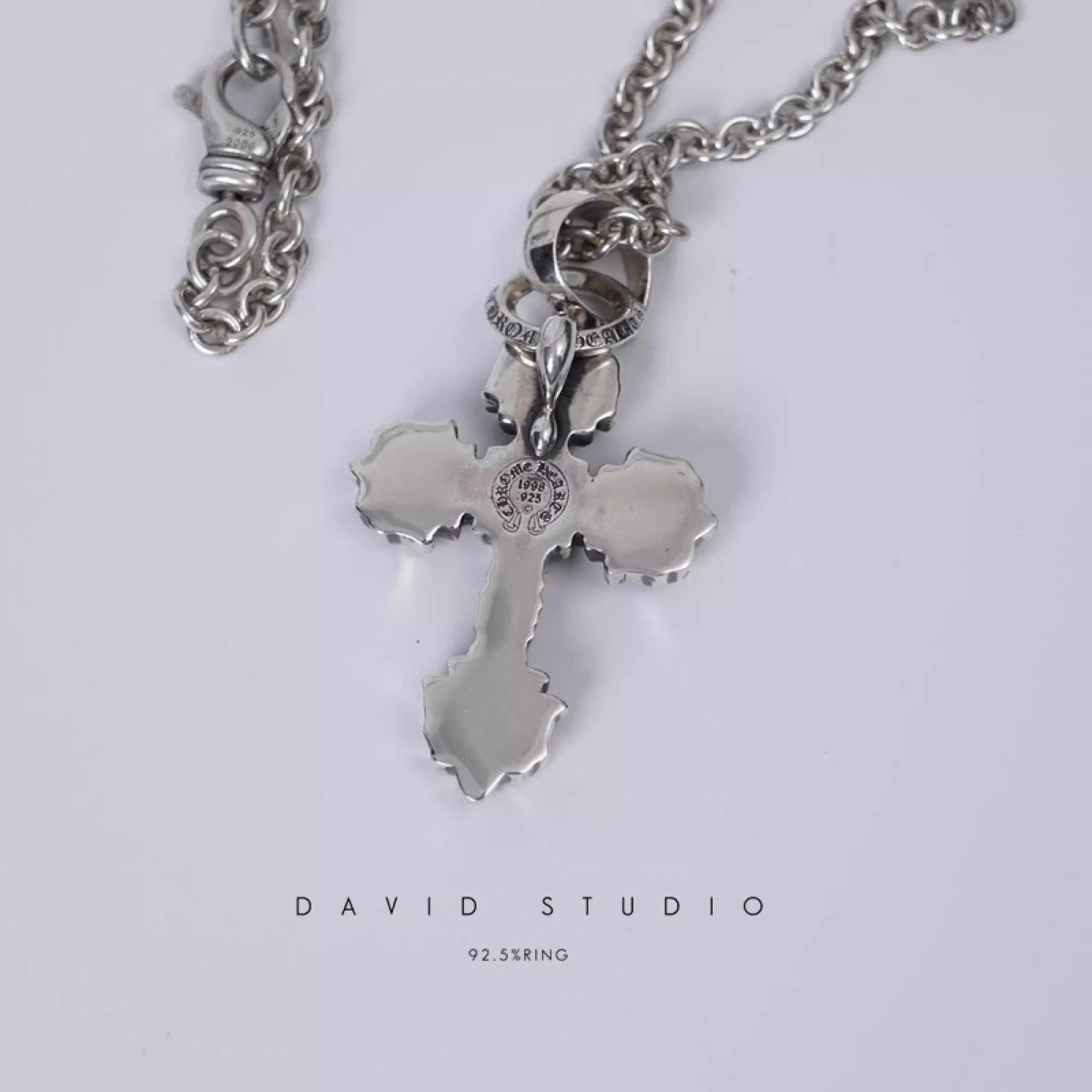 Chrome Hearts XS Filigree Cross Pendant With Bail – Roll Chain