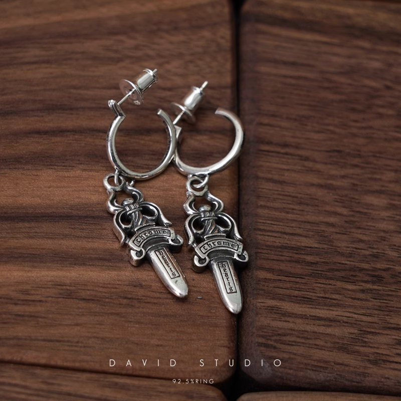 Chrome Hearts Dagger Hoop Earrings