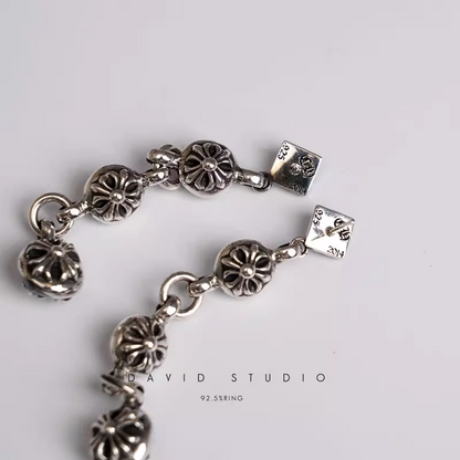 Chrome Hearts Crossball Three Drop Earring