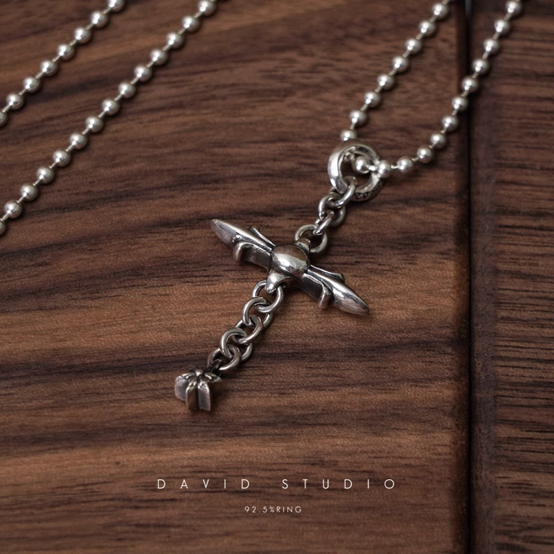 Chrome Hearts Roly Cross Pendant – Ball Chain