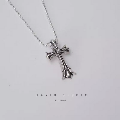 Chrome Hearts Small Double Cross Pendant – Ball Chain