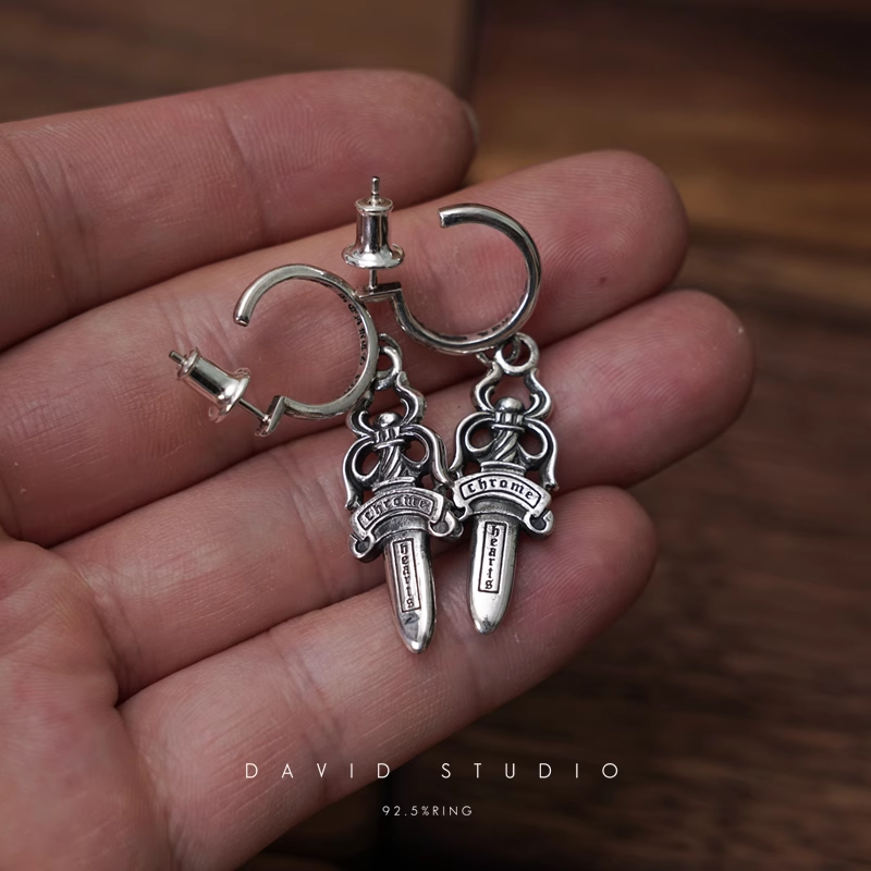 Chrome Hearts Dagger Hoop Earrings