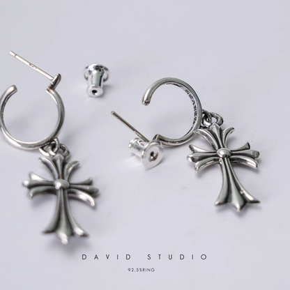 Chrome Hearts TINY Cross Hoop Earring